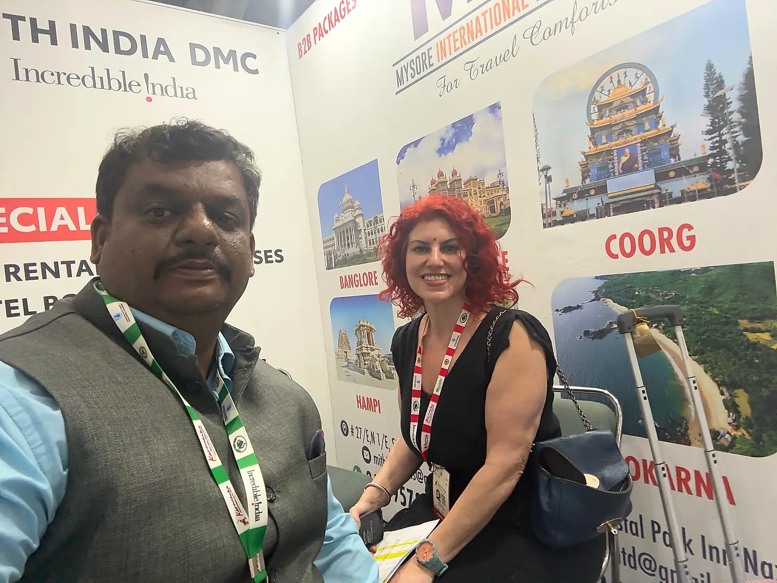 MIT meeting an international buyer at a South India DMC booth