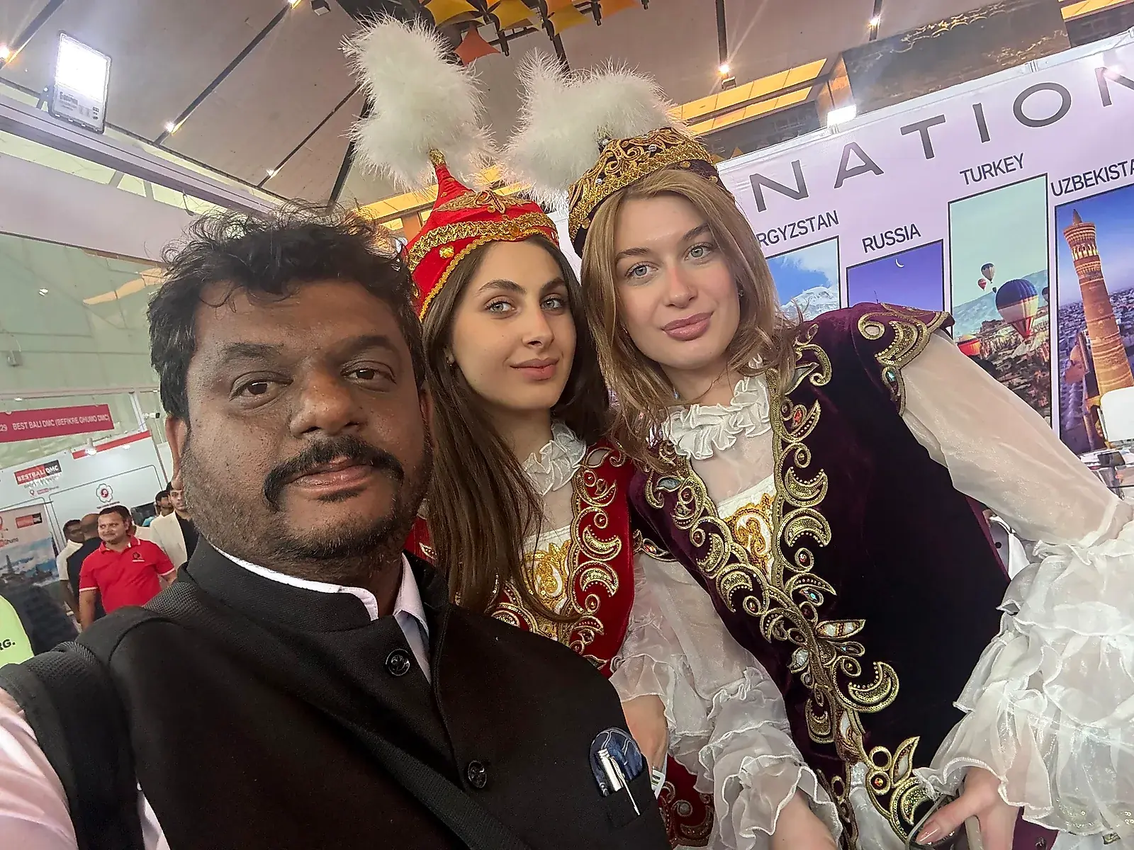 MIT at an international nations pavilion at a travel trade show