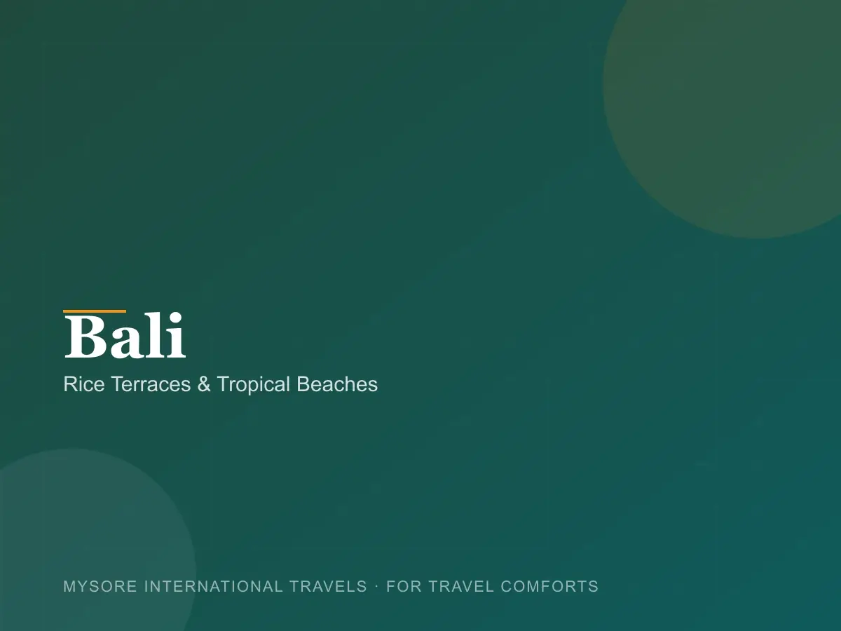 Bali — travel packages by Mysore International Travels