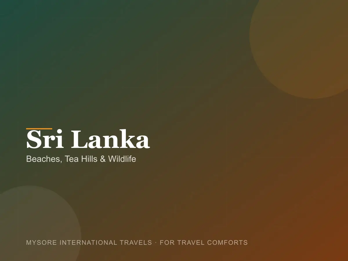 Sri Lanka — travel packages by Mysore International Travels